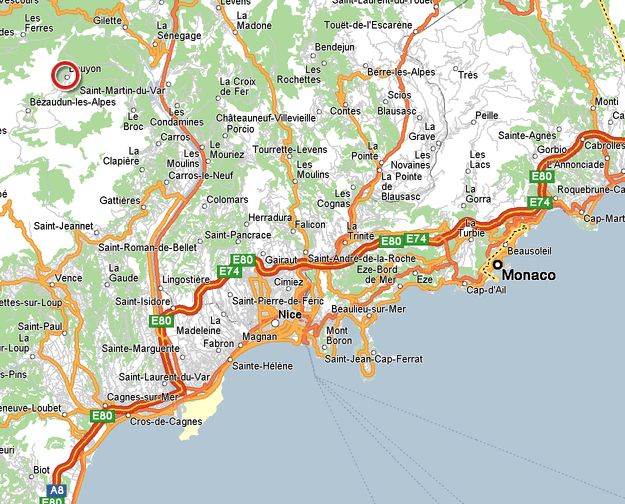 carte approximative